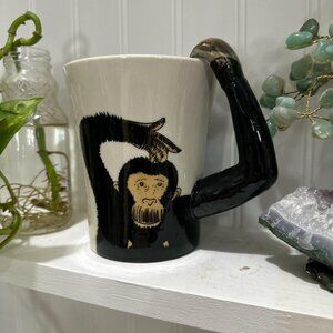 Monkey Mug with Arm Handle – Unique Ceramic Coffee Cup